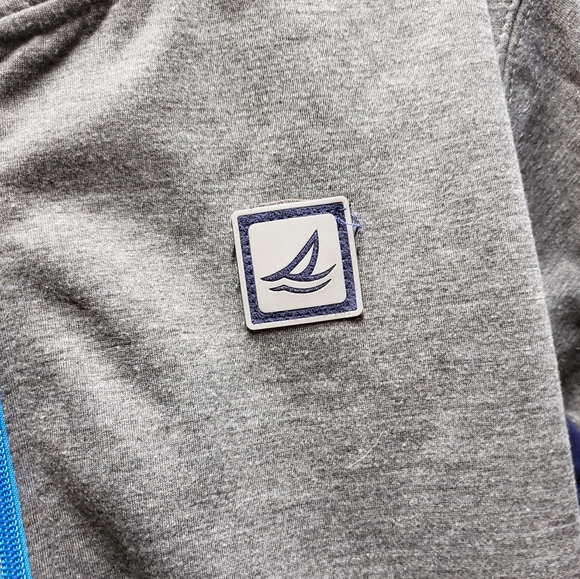 Sperry Topsider STS35 boys medium full zip hooded jacket grey & blue - Picture 5 of 12